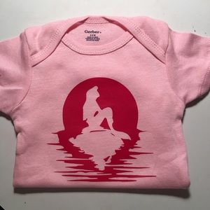 0/3 Month Little Mermaid Baby Girls Onesie Disney